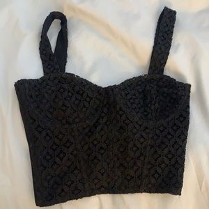Black Topshop Corset Top, Size Small